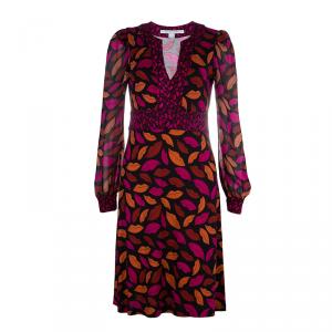 Pre Owned Diane von Furstenberg Leyah Combo Silk Dress S