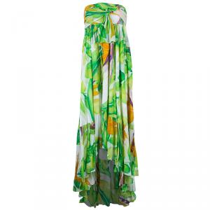 Pre Owned Diane Von Furstenberg Kuala Tropical Print Silk Maxi Dress S