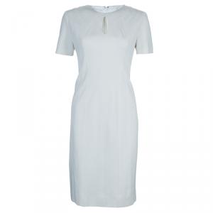 Pre Owned Diane Von Furstenberg White Short Sleeve Kader Dress L