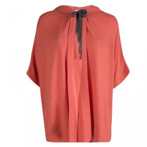 Diane Von Furstenberg Orange Hooded High Low Kaiyo Sweater M/L