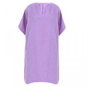 Pre Owned Diane Von Furstenberg Purple Oversized Silk Dress S