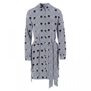 Pre Owned Diane Von Furstenberg Prita Silk Shirt Dress XXS