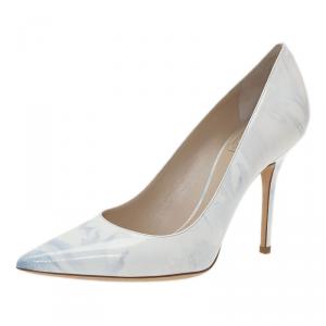 مملوكة مسبقًا Dior Grey Shaded Patent Leather Pointed Toe Pumps Size 36