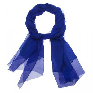 Dior Blue Chiffon and Cotton Blend Stole