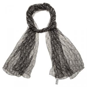 Dior Black Monogram Silk Stole 