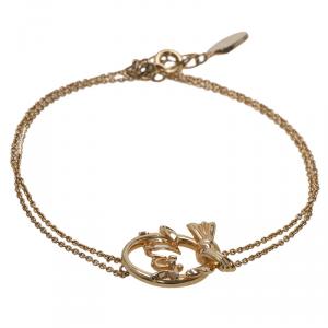 مملوكة مسبقًا Dior Bow Monogram Gold Tone Bracelet
