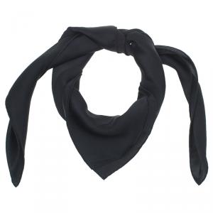 Dior Black Silk Logo Square Scarf 