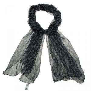 Dior Blue Silk Textured Monogram Stole