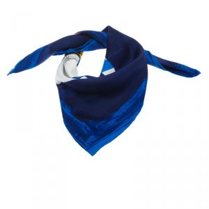 Dior Blue Printed Square Scarf 