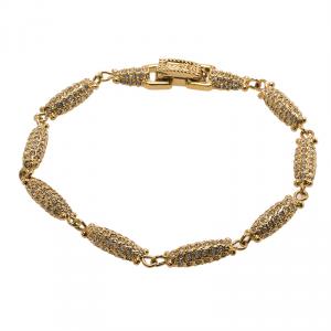 Dior Crystal Studded Gold Tone Bracelet Size 21 cm