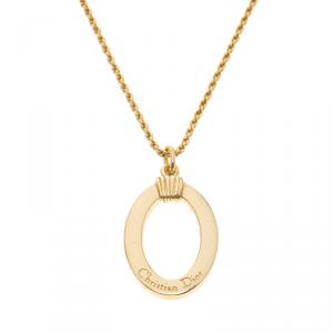 Pre Owned قلادة ديور دلاية "O" ذهبية اللون