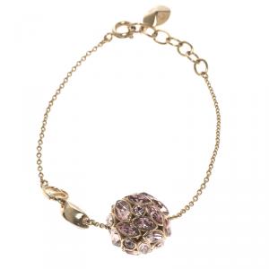 Dior Purple Crystal Ball Gold Tone Bracelet