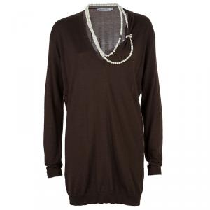 Dior Brown Long Sleeve Sweater M