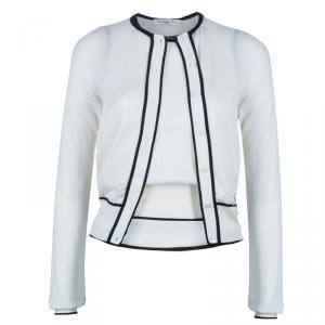 Dior Monochrome Knit Top And Cardigan Set M