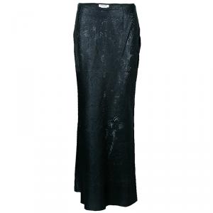 Dior Black Leather Laser Cut Skirt M