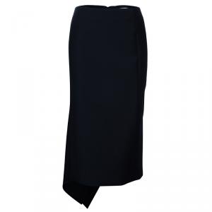 Dior Black Pencil Back Detail Skirt S