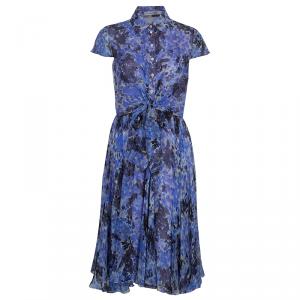 Dior Purple Floral Silk Chiffon Dress S