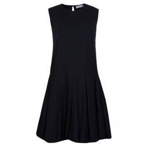Dior Black Drop Waist Pleated Dress M