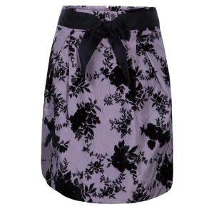 Dior Black and Purple Velvet Skirt M