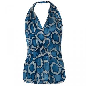 Dior Blue Print Silk Top S