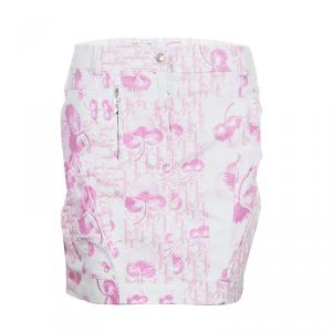 Dior Pink and White Cotton Skirt M