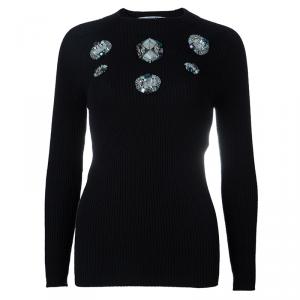 Dior Black Embellished Sweater M