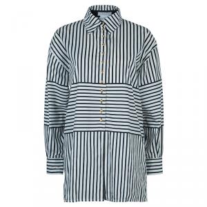 Dior Monochrome Multi-Direction Striped Long Sleeve Shirt L