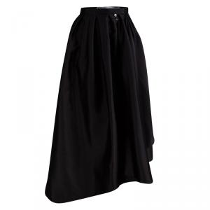Dior Black Silk Zip Detail Pleated Maxi Skirt S