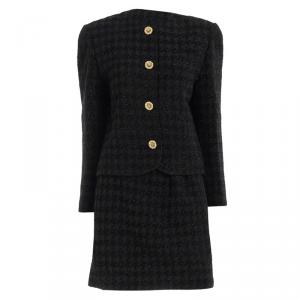 Dior Black Houndstooth Tailored Skirt Suit 9