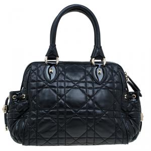 Pre Owned Dior Black Quilted Cannage Leather Satchel