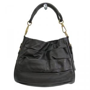 Pre Owned حقيبة هوبو ديور ليبرتين جلد خروف سوداء بطيات