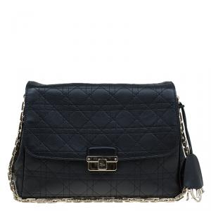 Pre Owned Dior Black Cannage Leather large Diorling Shoulder Bag