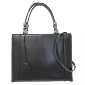 Pre Owned حقيبة ديور ماليس بيرل جلد أسود