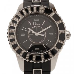 Dior Black Stainless Steel Christal Women's Wristwatch 34MM