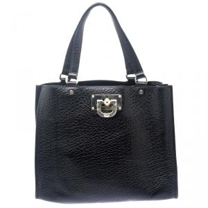 Pre Owned DKNY Black Grain Leather Beekman French Tote