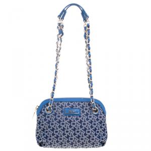 Pre Owned DKNY Blue Fabric Heritage Shoulder Bag