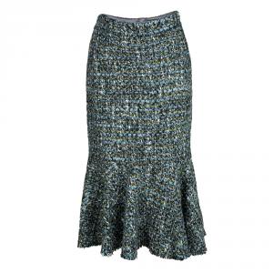 مملوكة مسبقًا تنورة دولتشي أند غابانا تويد بيبلوم متعددة الألوان M