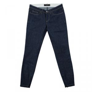 Pre Owned Dolce and Gabbana Indigo Denim Zip Detail Pretty Skinny Jeans XS