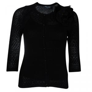 Pre Owned Dolce And Gabbana Black Knit Cardigan S