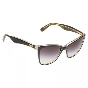 Pre Owned Dolce and Gabbana DG4193 Black & Glitter Gold Cat Eye Sunglasses