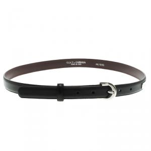 Pre Owned حزام دولتشي آند غابانا جلد أسود رفيع 85 سم