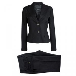 Pre Owned Dolce and Gabbana Black Tailored Pant Suit M