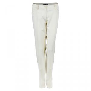 Pre Owned Dolce and Gabbana Off-White Trousers M