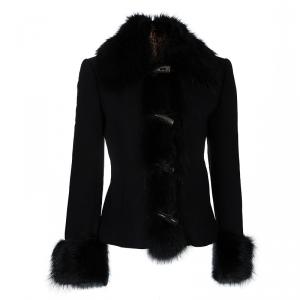 Pre Owned Dolce and Gabbana Black Fur Jacket M