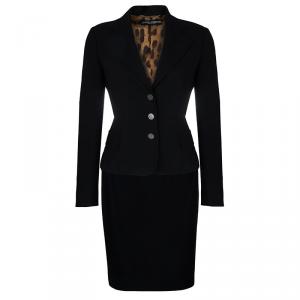 مملوكة مسبقًا Dolce & Gabbana Black Contrast Lining Skirt Suit M