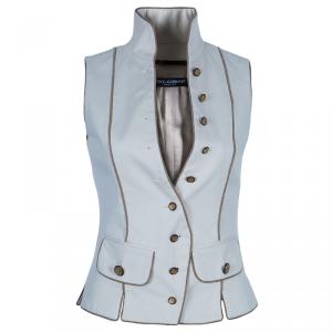 Pre Owned Dolce and Gabbana Cream Sleeveless Jacket S