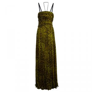 مملوكة مسبقًا فستان سهرة دولتشي أند غابانا نقشة الفهد حمالات M