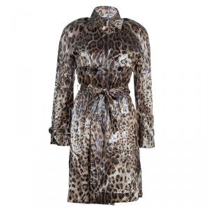 Pre Owned Dolce And Gabbana Leopard Print Coat M