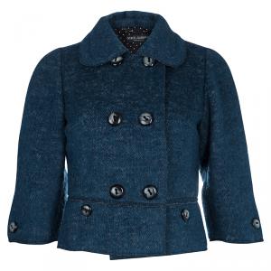 مملوكة مسبقًا Dolce and Gabbana Blue Wool Double Breasted Jacket S