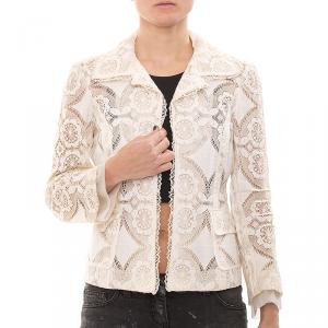 Pre Owned Dolce And Gabbana White Lace Jacket M